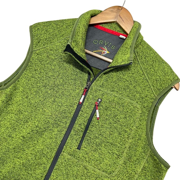 Orvis Other - Orvis Mens Sweater Fleece Vest Green Full Zip Outdoor Fly Fishing Hiking Large